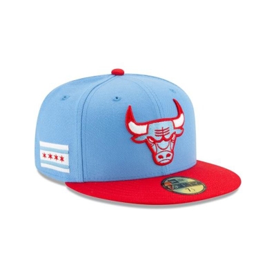 Blue Chicago Bulls Hat - New Era NBA 2019 NBA Authentics City Series 59FIFTY Fitted Caps USA1390526